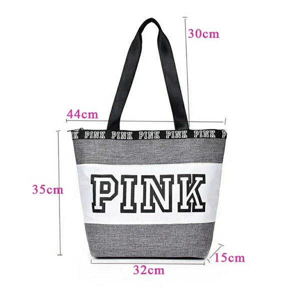 Pink Victoria Secret Grey White Tote - Picture 2 of 4